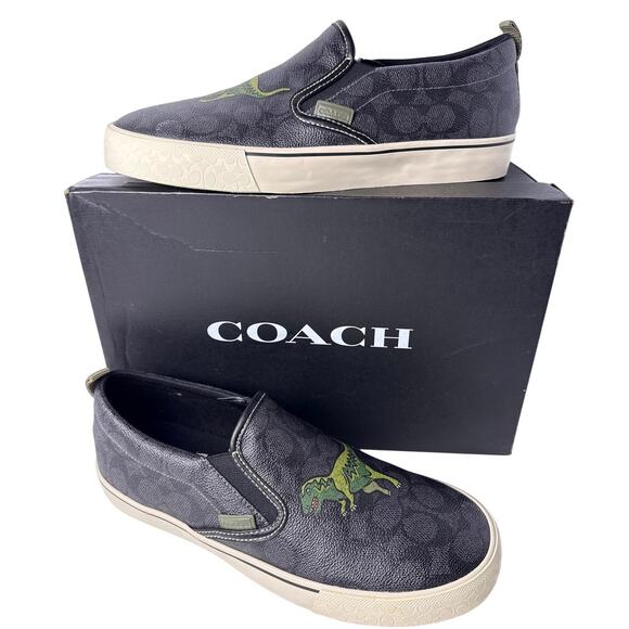 Coach Signature Rexy Sneakers Slip On Men's 11D Medium Signature Coated Canvas - Picture 2 of 14